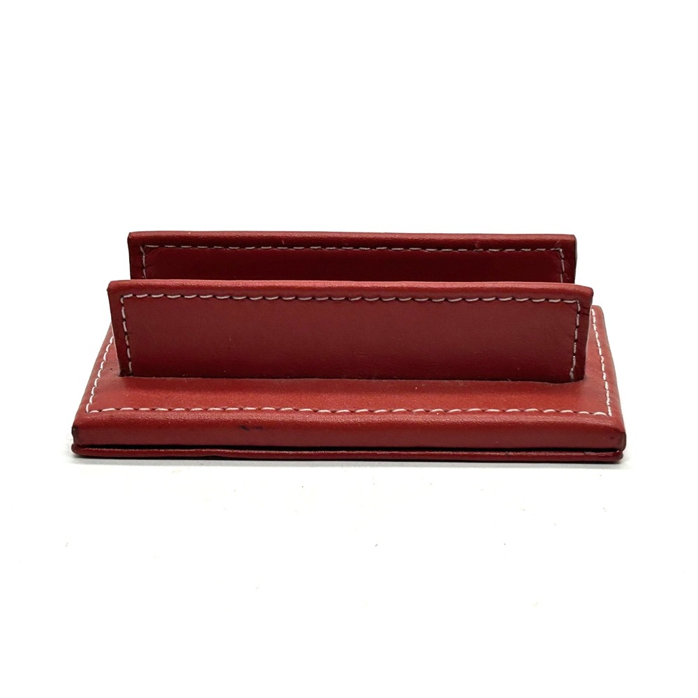 Vintage COACH Red Leather Desktop Business Card Holder